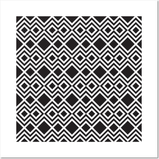 Black and white pattern abstract geometric Posters and Art